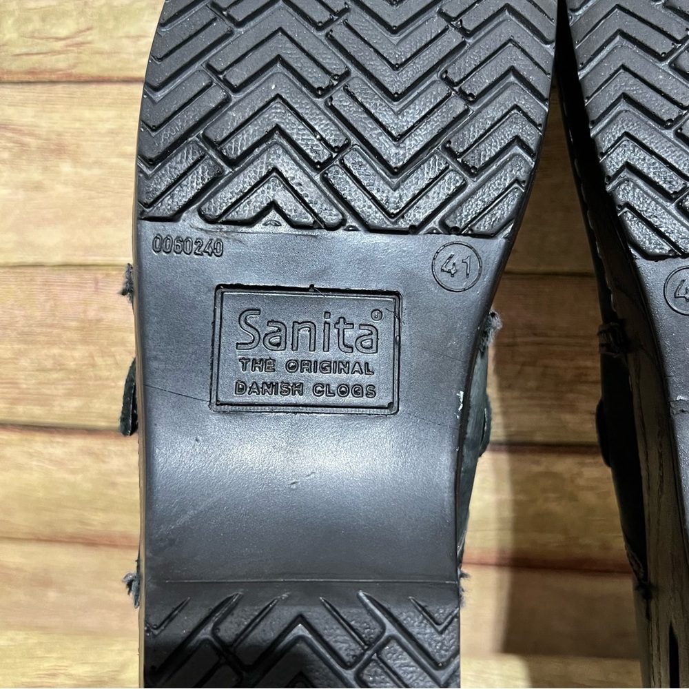 Sanita Black Leather Mary Jane Clogs - Picture 9 of 9